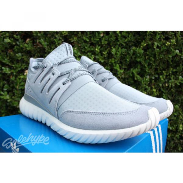 ADIDAS TUBULAR RADIAL SZ 10 LIGHT GREY CORE BLACK VINTAGE WHITE S80112 #4 image