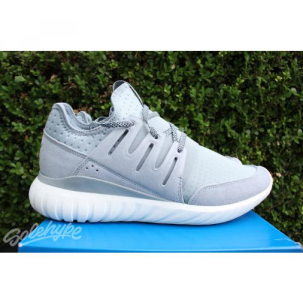 ADIDAS TUBULAR RADIAL SZ 10 LIGHT GREY CORE BLACK VINTAGE WHITE S80112 #5 image