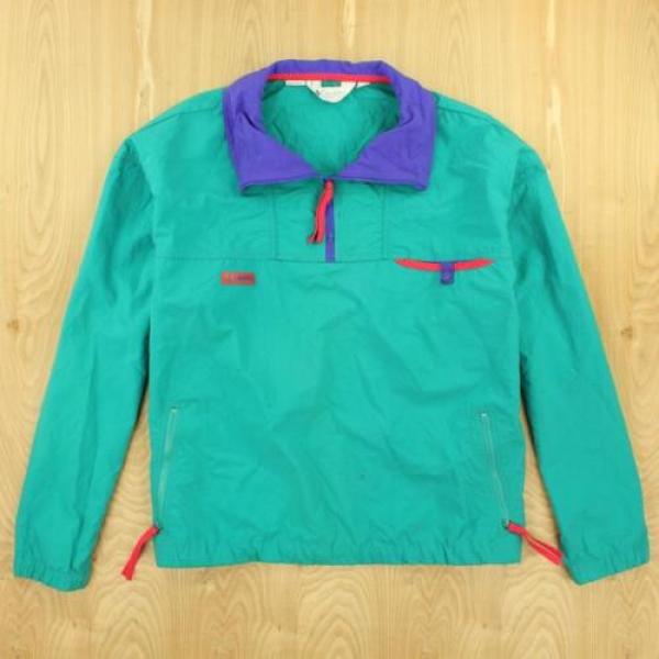 vtg 80&#039;s 90&#039;s COLUMBIA radial sleeve pullover windbreaker LARGE colorblock neon #2 image