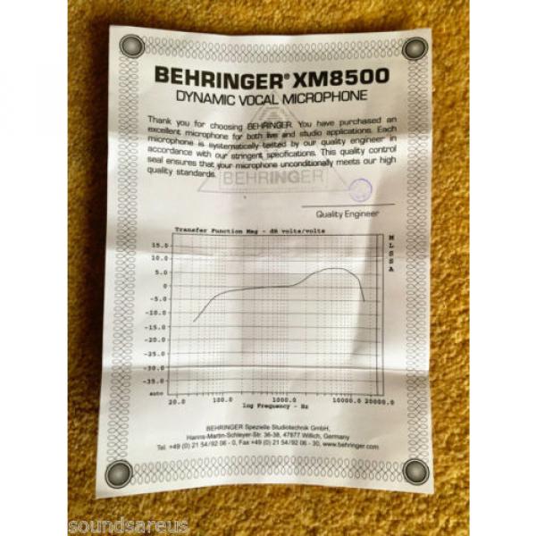 Microphone With 6m XLR Cable. Behringer XM8500 Ultravoice Dynamic Cardioid Vocal #6 image