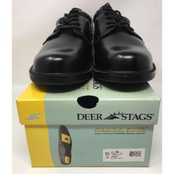 Deer Stags Times Black Smth Size 9.5W Plain Toe Oxford Men&#039;s Shoes #4 image