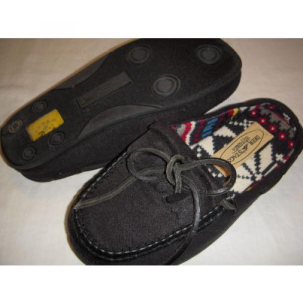 Deer Stags Pure Slipperooz In/Outdoor Moccasin Slipper Shoes Womens 6 M Black + #1 image