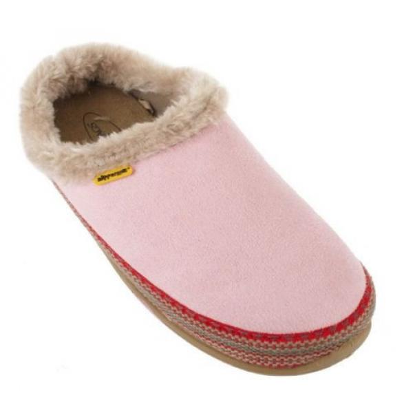 Deer Stags Slipperooz PINK Faux Fur Micro suede Indoor/Outdoor Clog Slipper Shoe #1 image