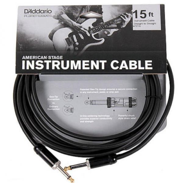 PLANET WAVES PW-AMSG-15  AMERICAN STAGE 15&#039; INSTRUMENT CABLE, NEW, FREE US SHIP #1 image